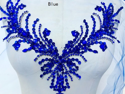 Beaded Rhinestone Applique Motif Patch Wedding Trimming DIY Accessories Sew On - Picture 5 of 22