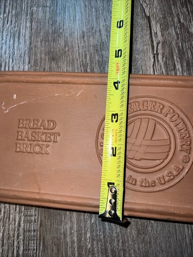 Longaberger Pottery Bread Basket Brick Warmer Rectangular 11” x 4” USA - Picture 4 of 4