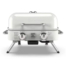 KENMORE Retro Propane Gas Grill 2-Burner Portable Warming Rack Foldable Legs