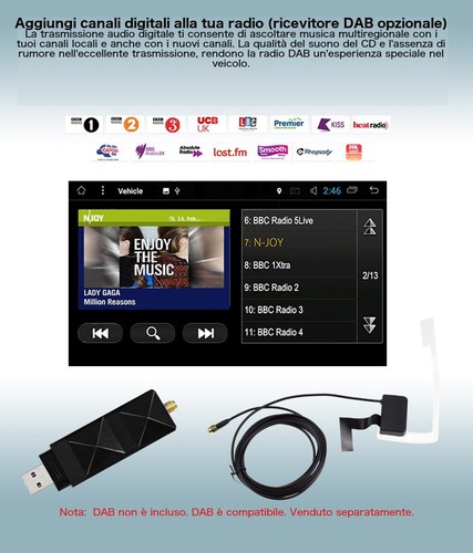 CAR TABLET FIAT 500X AUTORADIO ANDROID 12 2din 9" 4GB RAM 32 GB ROM WiFi CARPLAY - Foto 8 di 10