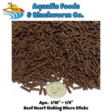 Beef Heart Sinking Micro Sticks  1/16" x 1/4" 