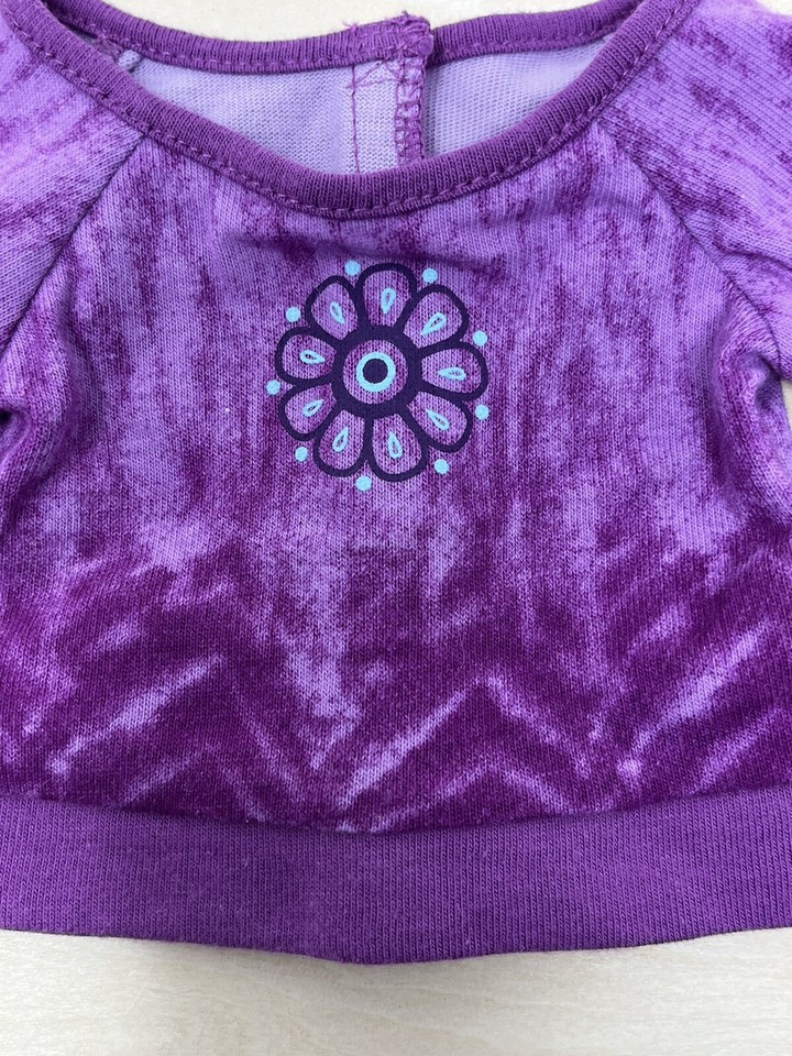American Girl Doll Purple Sweater Top TieDye Floral Yoga Sweatshirt