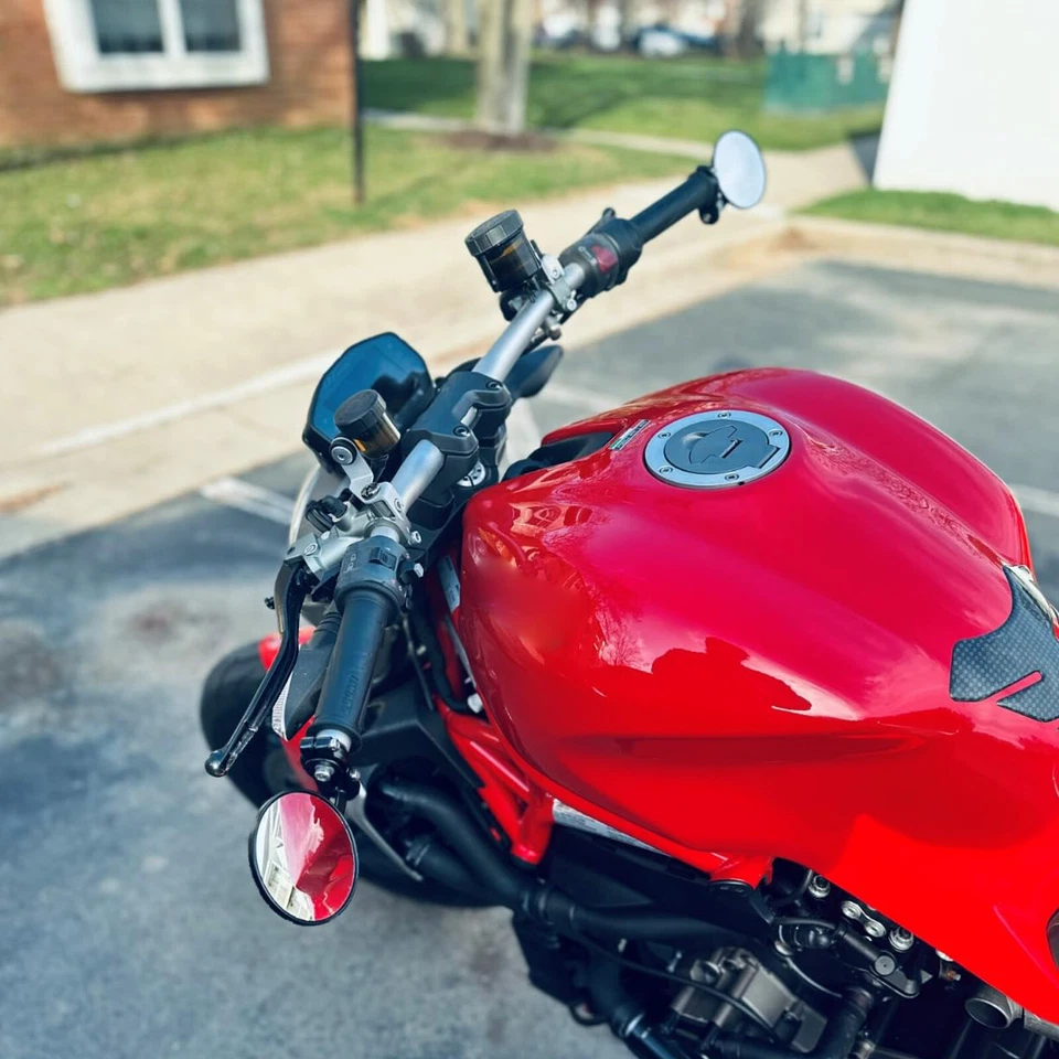 Espejo retrovisor extremo manillar moto 7/8" para Honda CB550 CB650 CB750 CB900 Foto 2 de 4