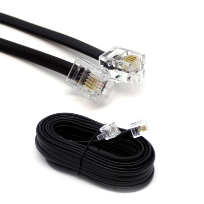 5m RJ11 to RJ-11 ADSL Phone Cable Broadband Internet Router Modem DSL ...