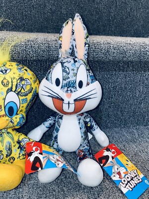 NEW Looney Tunes Sticker Bomb 3 Plush Dolls Bugs Bunny Tweety Bird
