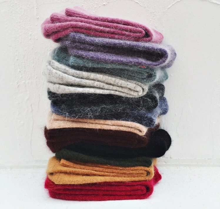 5 Pairs Women Warm Wool Angora Crew Socks Soft Sport Thick Boot Black Winter 5-9 - Image 2 of 4