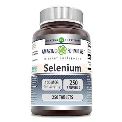 Amazing Formulas Selenium Supplement | 100 Mcg Per Serving | 250 Tablets | No...