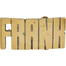 New Brass Frank Franklin Frankie Franky Name Hippie 70s NOS Vintage Belt Buckle