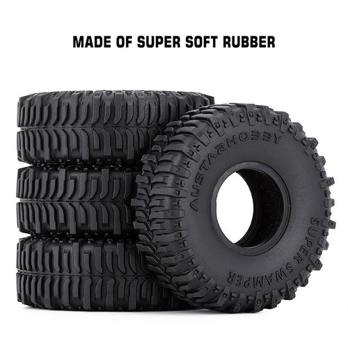 Neumáticos de barro INJORA 1,0" Super Swamper para AX24 SCX24 FMS FCX24, T2430, 60*20 mm - Imagen 6 de 9