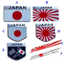 JP JAPAN Flag JPN SUN Racing Badge Metal Side Rear Trunk Emblem Decals Sticker