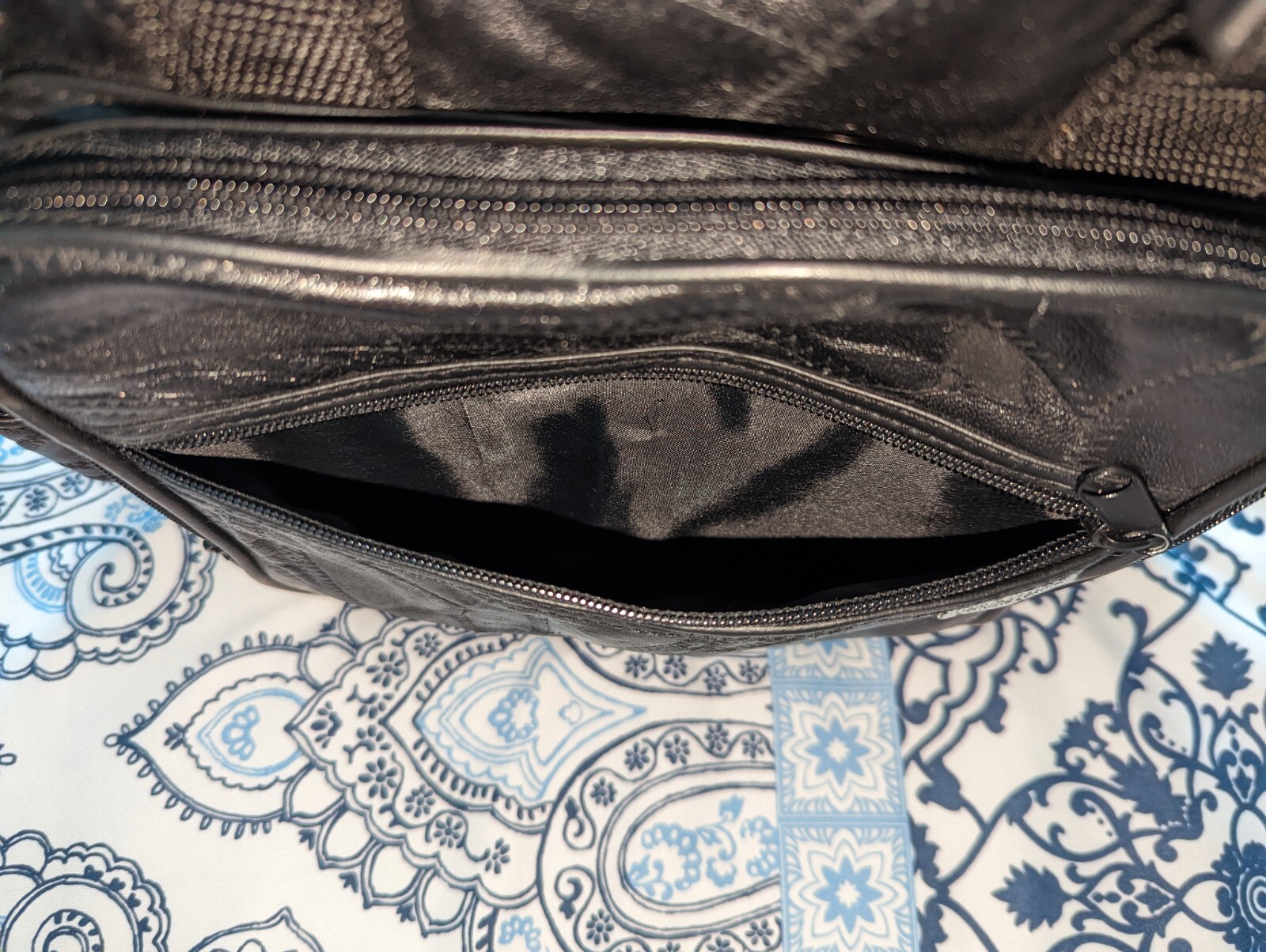 Leather Patchwork Backpack With Drawstring Top Un… - image 11