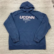 Nike UConn Huskies Hoodie Large Blue White Connecticut Husky Center Swoosh Mens