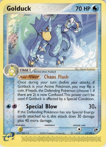 Golduck 17/100 Rare Sandstorm Pokemon Near Mint