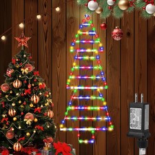  New Christmas Lights, 4.8ft LED Christmas Decorations, LED Santa Ladder Lig...
