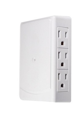 Go Green Power Inc. 6-Outlet Side Mount Wall Tap Adapter, White - Unique Spac...
