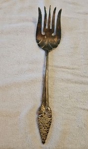11.5” Silverplate Serving Fork w/ Christmas Tree & Bow Design on Handle Spode Lk