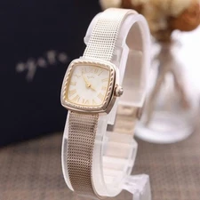 agete 1711/Popular model New battery Yellow gold Used watch Working condition