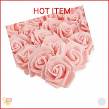 Juvale Artificial Roses for Wedding Decor - 3-Inch Pink, 100 Pack - Realistic Ar