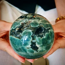 2.31LB Natural Moonstone Ball Quartz Crystal Polishing Ball Healing Decoration