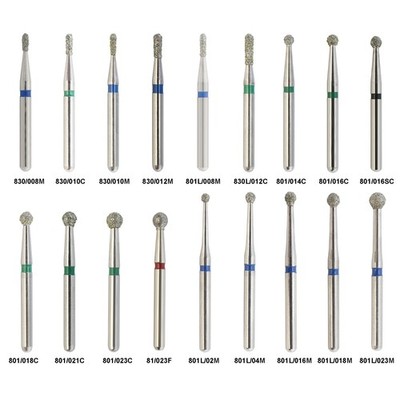 FG Diamond Bur Round Pear Diamonds 801 830 Cavity Prep Caries removal High Speed