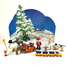 VTG 34 pc. Lot-Playmobil Christmas Scene Santa Train Snowman Tree Advent 1997