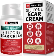 Silicone Scar Cream for Surgical Scars, Injury & Keloid Scar Treatment, Moisturi