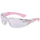 Rush Plus Small Safety Glasses Clear Anti-Fog Lens White & Pink