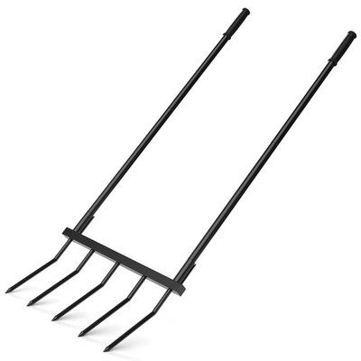 Powerber Broadfork Garden Tool Heavy Duty, 5 Tines Broad Fork for Gardening, ...