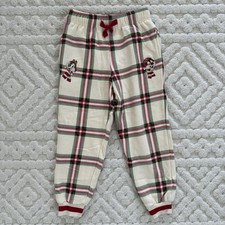 Disney Chip  Dale Red  Green Plaid Christmas Jogger Sweatpants size 5/6