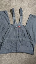 Dickies Pinstripe Bib Overalls Mens 48x32 Conductor Farmer Hickory Stripe Barn