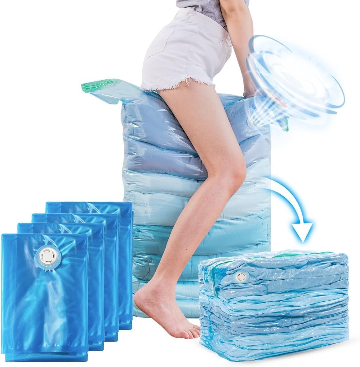 TAILI Extra Large Vacuum Storage Bags Cube 4 Jumbo Reusable Vacuum Pack Bags fo