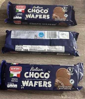 Benton's Italian Choco Wafers Pack of 2 European Cookies 6 count - 5.08 oz