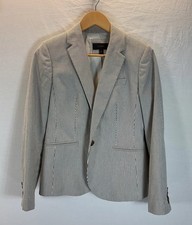 J. Crew Women's Black Pinstripe One-Button Blazer Size 6P office preppy