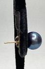 14k Yellow Gold Black Pearl Stud Earrings 1.5g — photo 3