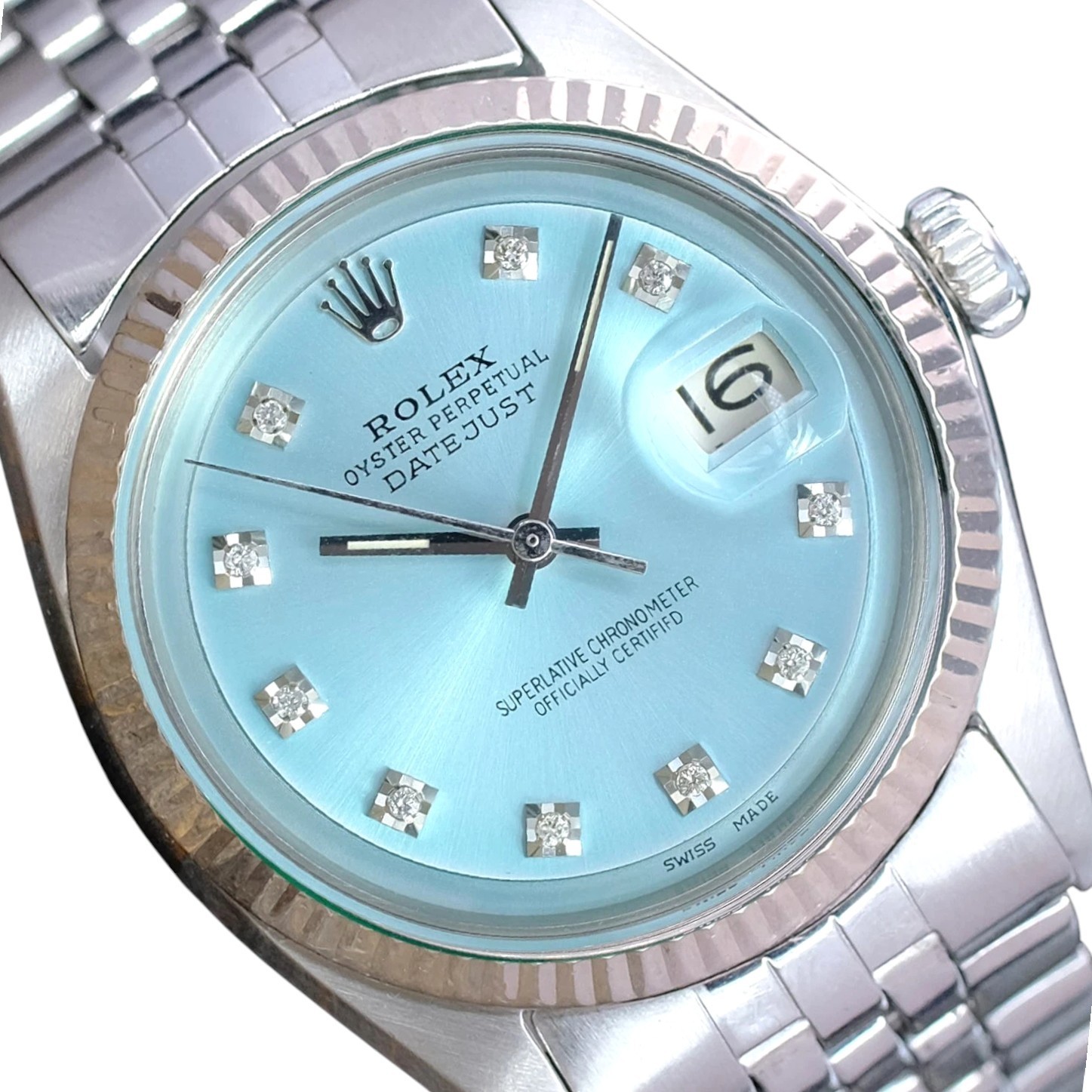 Rolex Datejust 1601 Blue Fluted Bezel