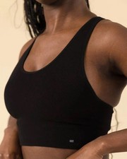 Branwyn Merino Racerback Sports Bra Women  s Size Medium Black