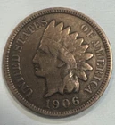 1906 Indian Head Small 1 One Cent Coin Philadelphia