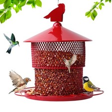 Metal Bird Feeders for Outside, Hanging Wild Bird Feeder 4 Lbs Large Seed Capaci