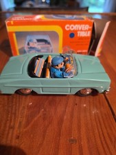 VINTAGE CONVERTIBLE FRICTION GREEN BLUE CAR MF 171MOVABLE HANDS, WITH BOX, NICE