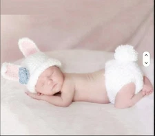 Newborn Baby Bunny Rabbit Crochet Photo Prop Outfit/Costume