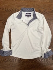 (2) Girl’s Size M White Essex Classics Long Sleeve Horseback Riding Show Shirts