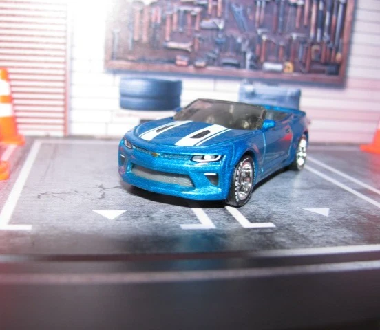 2024 Matchbox 2016 Blue Chevy Camaro Convertible, w/Real Riders Wheel Swap - Image 3 of 4