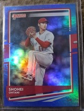 2020 Panini Donruss - Photo Variation Shohei Ohtani #94 Holo Blue Pitching