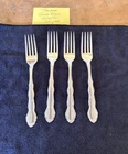 4 - 1881 Oneida Rogers FLIRTATION Silverplate Flatware 7-3/8" Dinner Forks EUC