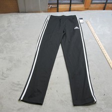 Adidas Pant Youth Large 14/16 Black Lightweight Athletic Trainer Sweat 26x29 NEW