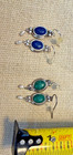 2 Pair of Earrings Lapis with Pearls and Jade with Pearls  — photo 7