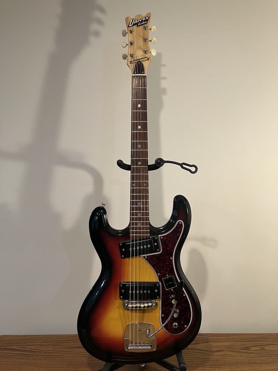 Vintage Univox Custom Hi Flier Sunburst Phase 1 Guitar With Case