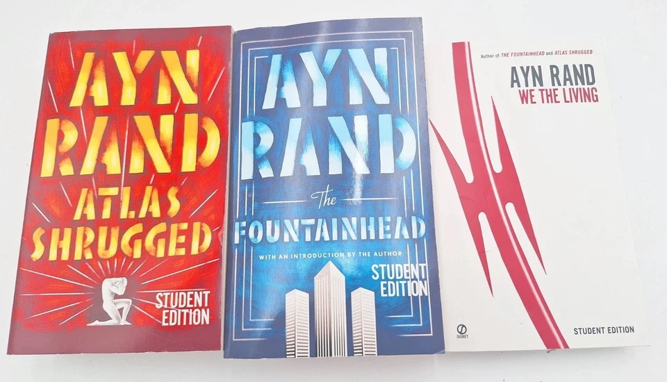 LOT of 3 AYN RAND: We The Living The Fountainhead Atlas Shrugged Student Edition Foto 2 de 4