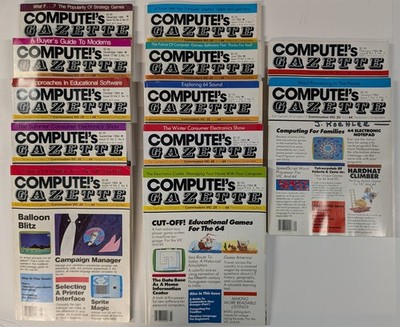 COMPUTE!'s Gazette 1984 FULL YEAR Lot 12 Issues Commodore 64 VIC-20 NO LABELS