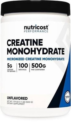 Nutricost Pure Creatine Monohydrate 500 Gram Powder